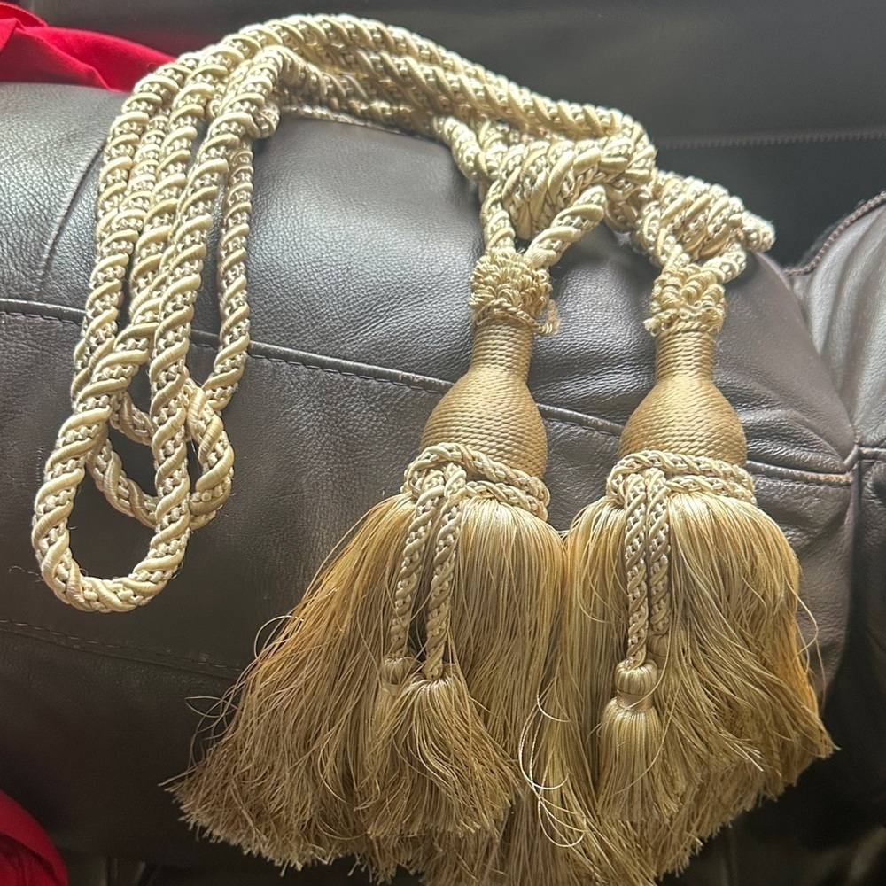 Elegant Beige & White Curtain Ties Tassel Rope - Picture 10 of 10